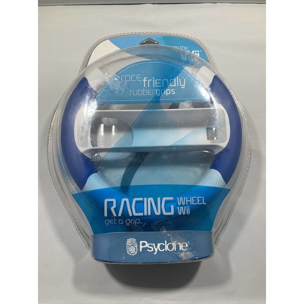PSYCLONE Nintendo Wii Racing Wheel BLUE / WHITE FACTORY SEALED!!!